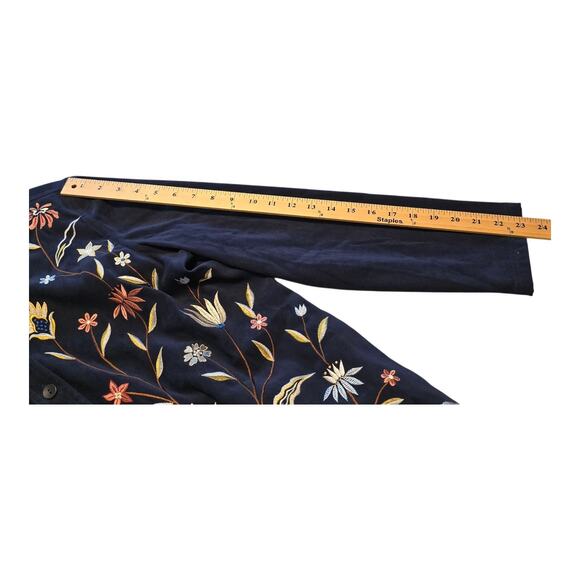 Susan Graver Embroidered Jacket Womens Small Blue Floral Boho Mature Capsule NWT - Picture 9 of 10